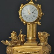 18th century gilded pendulette with 17th century oignon watch movement, signed 'Gaudron a Paris'