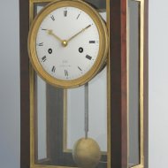 French mahogany glass-cased clock, ca. 1800, signed: 'Galle, rue Vivienne a Paris'