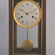 Antique French mahogany table clock, signed 'Guiot a Paris', ca 1810