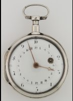 Antique rare 'french revolution' decimal pocket watch. The hourhand goes round ones in 24 hours. ca. 1793.
