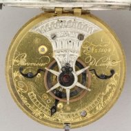 Captains watch with double dials, date, signed 'Courvoisier & Comp'. ca 1800