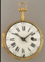 Zwitsers gilded verge 'Oignon' pocket watch, signed 'Amed Marchand a Geneve'. ca 1700