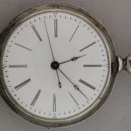 Heavy silver Duplex pocket watch, centre seconds, signed 'Dimier Frères & C Fleurier, Suisse'. 