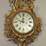 Wooden carved and gilded english wall clock.