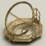 Antique Augsburg sundial, signed 'LTM' (Ludovicus Theodorus Müller), ca 1740 SOLD