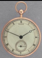 Red gold pocket watch quarter repeating. Silver engine turned dial with excentric seconds-hand. Signed: 'Vittu à Clermont'.