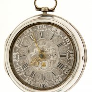 Antique dutch silver pair case verge pocket watch in Rotterdam style from 'Danil Soeterik, Breda', nr 85