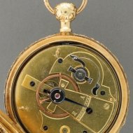 18k golden 4/4 repeating pocket watch with silver dial.