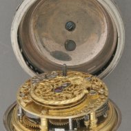 English silver paircase bell quarter repeater, signed 'Gede Rigaud'. (Gedeon Rigaud, London)