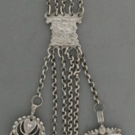 Antique silver triple case vergewatch with chatelaine for the dutch market. hallmarked 1754.