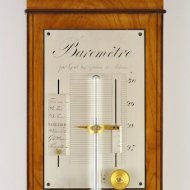 Antique french barometer, silvered brass plates, signed:'par Geret, Ing-Opticien � Macon'. ca 1820