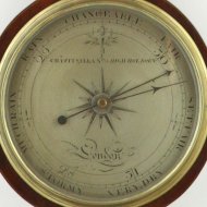 English wheel barometer.  'Chas: Pitsalla, No 79 High, Holborn'.
