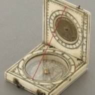 Ivory Dieppe diptych sundial, France 2nd half 17th century.