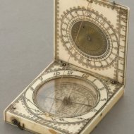 Ivory Dieppe diptych sundial, France 2nd half 17th century.