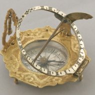 Fine Andreas Vogler Augsburg sundial in original paper (leather?) box.