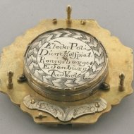 Fine Andreas Vogler Augsburg sundial in original paper (leather?) box.