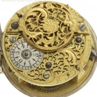 Antique silver pair cased Dutch verge pocket watch by D.F. Kehlhof, Amsterdam'.